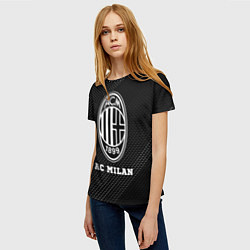 Футболка женская AC Milan sport на темном фоне, цвет: 3D-принт — фото 2
