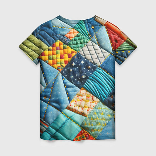 Женская футболка Лоскутное одеяло - пэчворк / 3D-принт – фото 2