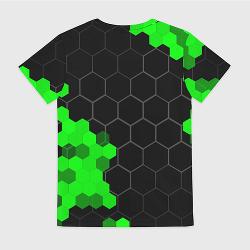 Женская футболка Suzuki green sport hexagon / 3D-принт – фото 2