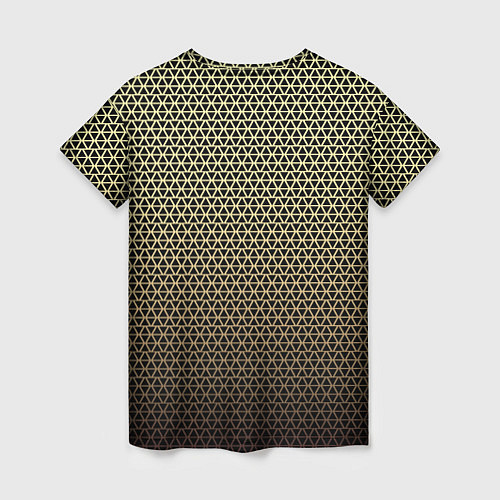 Женская футболка Паттерн чёрно-бежевый треугольники / 3D-принт – фото 2