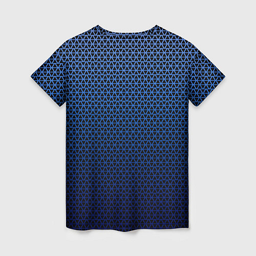 Женская футболка Паттерн чёрно-синий треугольники / 3D-принт – фото 2