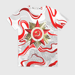 Женская футболка Великая отечественная - красные нити