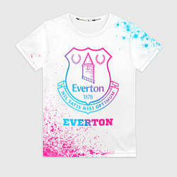 Женская футболка Everton neon gradient style