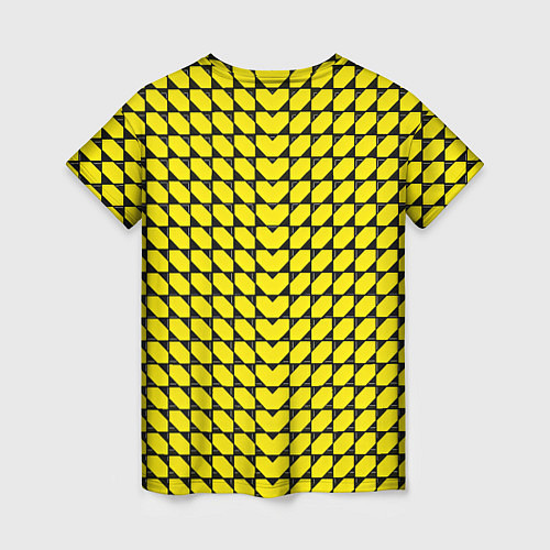 Женская футболка Жёлтые лепестки шестиугольники / 3D-принт – фото 2