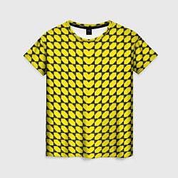 Футболка женская Жёлтые лепестки шестиугольники, цвет: 3D-принт