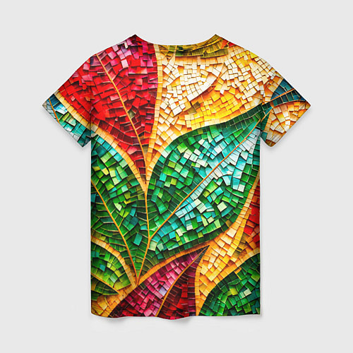 Женская футболка Яркая мозаика с разноцветным абстрактным узором и / 3D-принт – фото 2