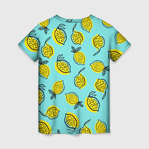 Женская футболка Летние лимоны - паттерн / 3D-принт – фото 2