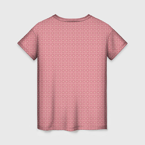 Женская футболка Светлый красно-розовый паттерн узоры / 3D-принт – фото 2