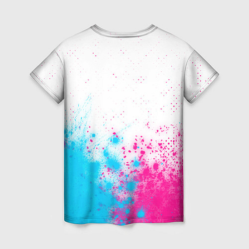 Женская футболка Real Madrid neon gradient style посередине / 3D-принт – фото 2