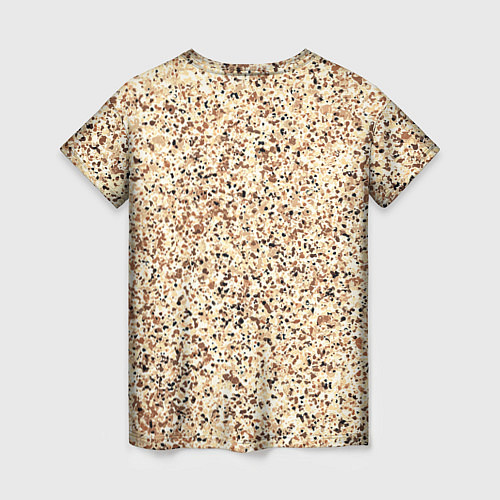 Женская футболка Светлый коричневый текстурированный под камень / 3D-принт – фото 2