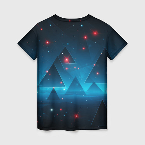 Женская футболка Пирамиды в космосе абстракции / 3D-принт – фото 2