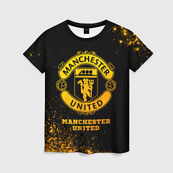 Футболка женская Manchester United - gold gradient, цвет: 3D-принт