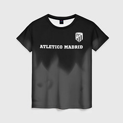 Футболка женская Atletico Madrid sport на темном фоне посередине, цвет: 3D-принт