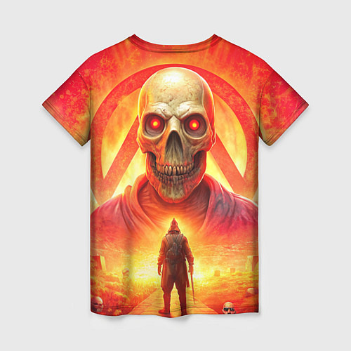 Женская футболка Abiotic Factor horror skull / 3D-принт – фото 2