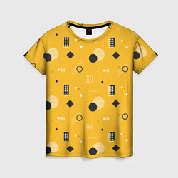 Женская футболка Геометрия в стиле мемфис на желтом