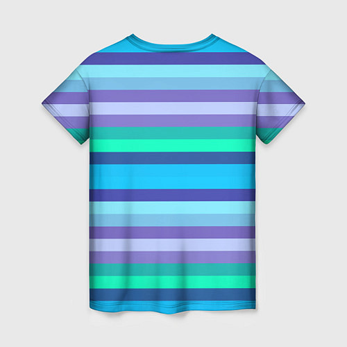 Женская футболка Горизонтальные полосы холодных цветов / 3D-принт – фото 2