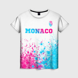 Футболка женская Monaco neon gradient style посередине, цвет: 3D-принт