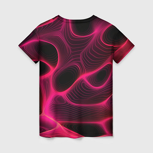 Женская футболка Неоновая яркая геометрическая абстракция со светом / 3D-принт – фото 2