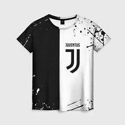 Футболка женская Juventus краски текстура спорт, цвет: 3D-принт