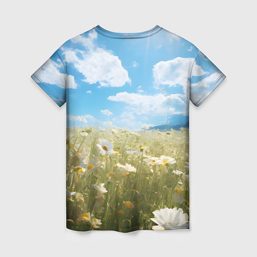 Женская футболка Ромашковое поле / 3D-принт – фото 2