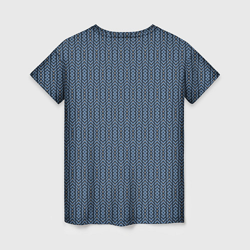 Женская футболка Серо-синий текстурированные полосы / 3D-принт – фото 2