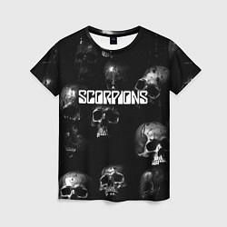 Футболка женская Scorpions logo rock group, цвет: 3D-принт