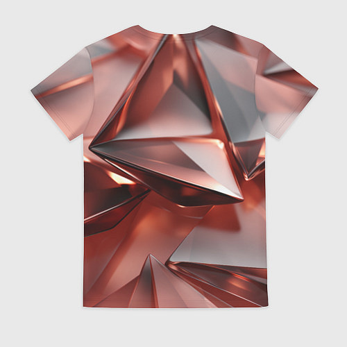 Женская футболка Рубиновые пирамидки / 3D-принт – фото 2