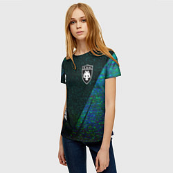 Футболка женская AEK Athens glitch blue, цвет: 3D-принт — фото 2