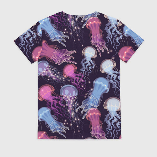 Женская футболка Светящиеся медузы / 3D-принт – фото 2