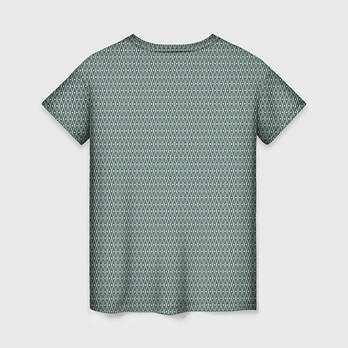 Женская футболка Пыльно-зелёный паттерн ромбы / 3D-принт – фото 2