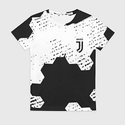 Футболка женская Juventus hexagon black sport, цвет: 3D-принт