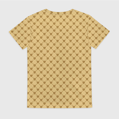 Женская футболка Паттерн орлы бежевый luxury / 3D-принт – фото 2