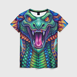 Женская футболка Крупная змея фэнтези
