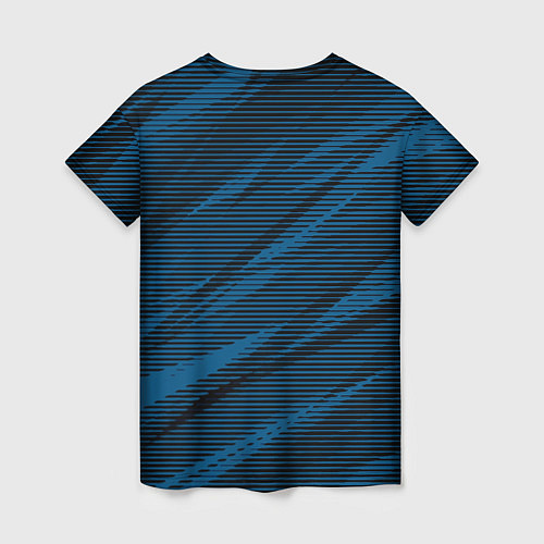 Женская футболка Полосатый чёрно-синий / 3D-принт – фото 2
