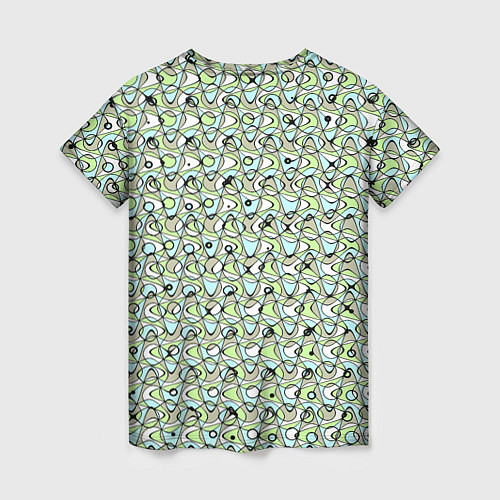 Женская футболка Абстрактный паттерн салатово-голубой / 3D-принт – фото 2