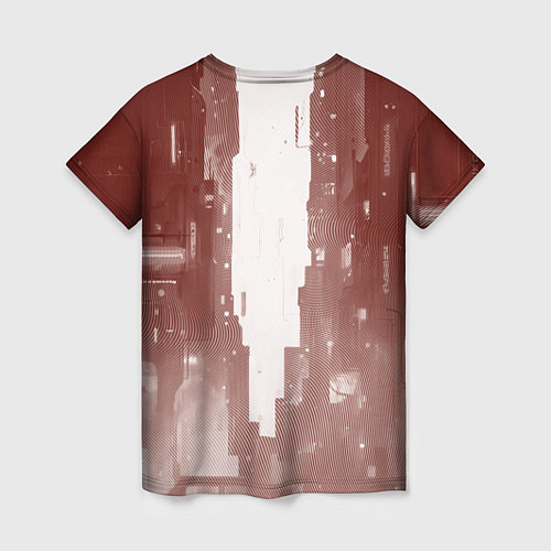 Женская футболка Воин в бордовых тонах / 3D-принт – фото 2
