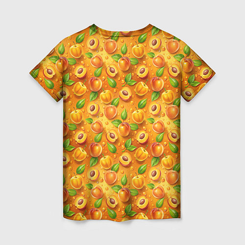 Женская футболка Сочные сладкие абрикосы паттерн / 3D-принт – фото 2