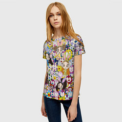 Футболка женская Right now NewJeans and Takashi Murakami, цвет: 3D-принт — фото 2