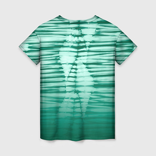 Женская футболка Tie-dye green stripes / 3D-принт – фото 2