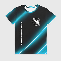 Женская футболка Chainsaw Man неоновые лампы