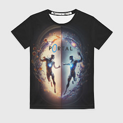 Женская футболка Люди в портале