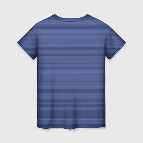 Женская футболка Синий простые полосы / 3D-принт – фото 2