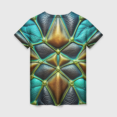 Женская футболка Объемная футуристичная объемная текстура из кожи / 3D-принт – фото 2