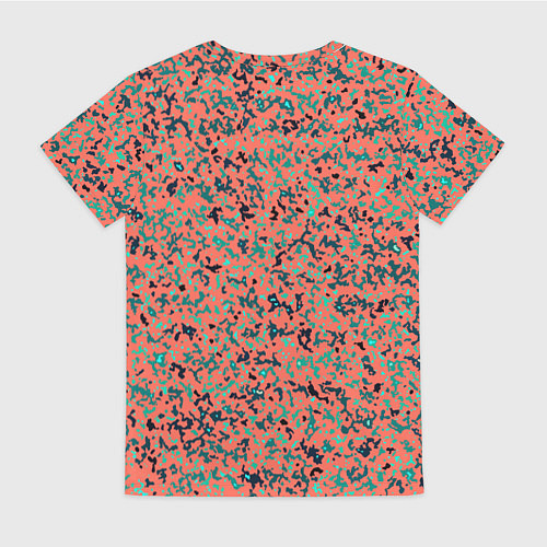 Женская футболка Розово-бирюзовый абстрактный / 3D-принт – фото 2