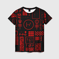 Женская футболка Twenty one pilots pattern rock