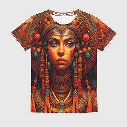 Женская футболка Русская красавица в кокошнике