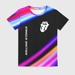 Женская футболка Rolling Stones neon rock lights