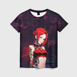 Женская футболка Рыжая девушка с татуировками