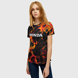 Футболка женская Honda red lava, цвет: 3D-принт — фото 2