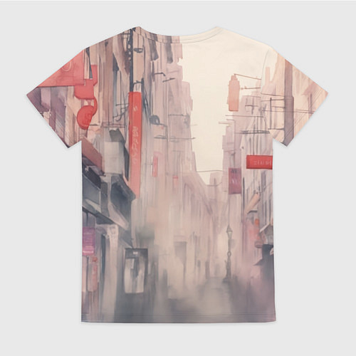 Женская футболка Девушка в худи с ушками / 3D-принт – фото 2